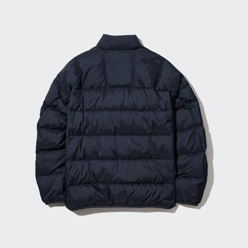 Men Uniqlo Ultra Light Down 3d Cut Wide Quilt Jackets Navy | 662478