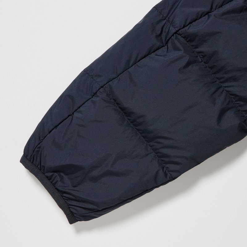 Men Uniqlo Ultra Light Down 3d Cut Wide Quilt Jackets Navy | 662478