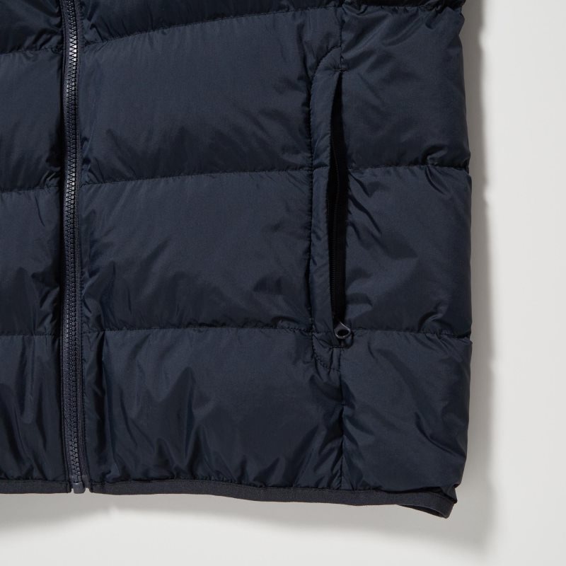 Men Uniqlo Ultra Light Down 3d Cut Wide Quilt Jackets Navy | 662478