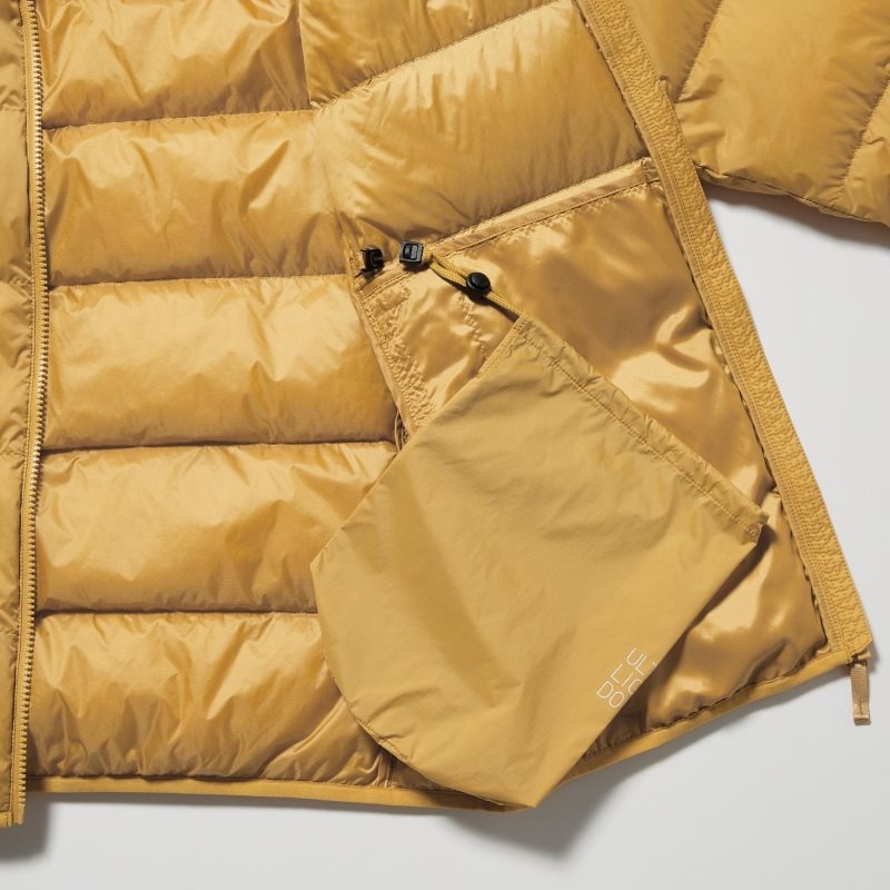 Men Uniqlo Ultra Light Down 3d Cut Wide Quilt Jackets Olive | 892128