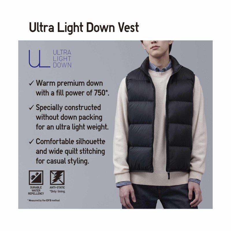 Men Uniqlo Ultra Light Down Vest Navy | 4480959
