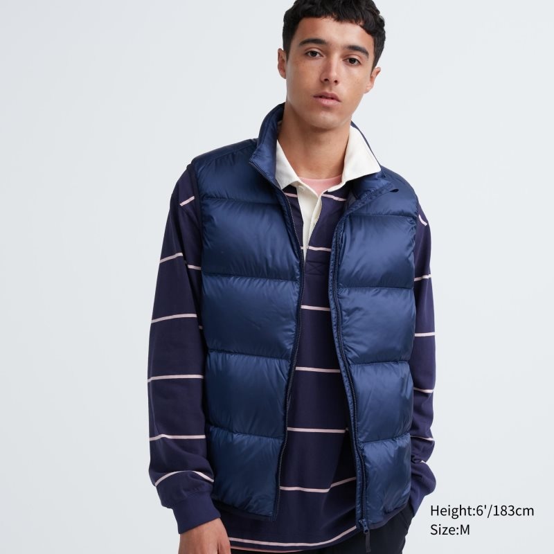 Men Uniqlo Ultra Light Down Vest Navy | 4480959