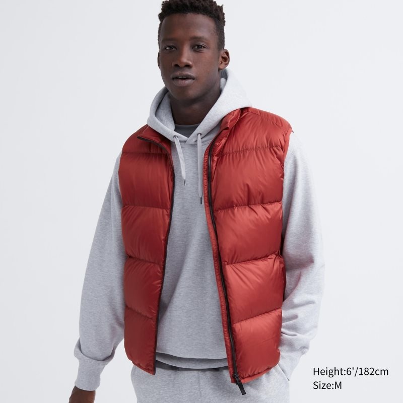 Men Uniqlo Ultra Light Down Vest Red | 8200270