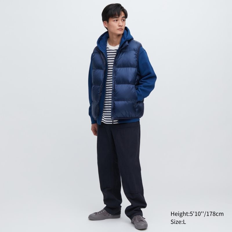 Men Uniqlo Ultra Light Down Wide Quilt Vest Green | 510610