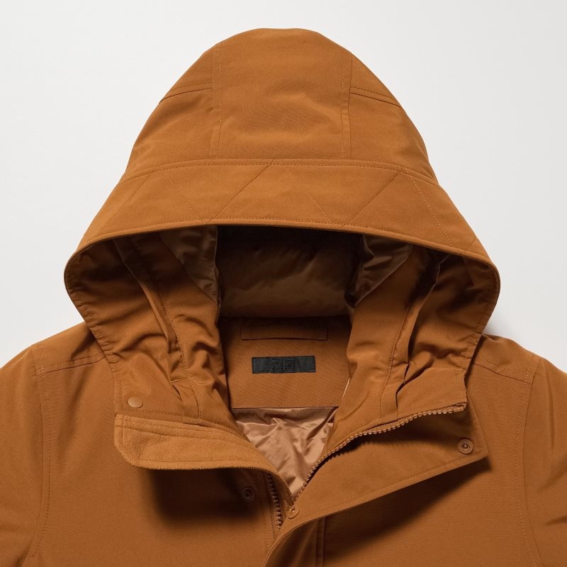 Men Uniqlo Ultra Warm Hybrid Down Coats Black | 9750495