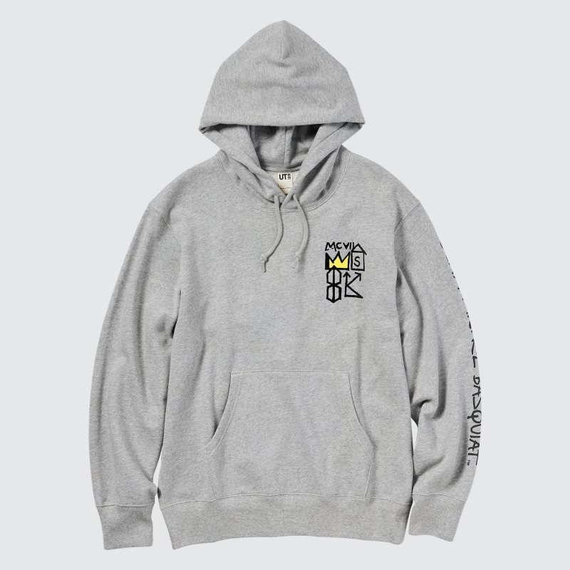 Men Uniqlo Ut Archive Long Sleeve Sweat Jean-michel Basquiat Hoodie Grey | 46546