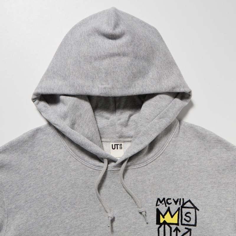 Men Uniqlo Ut Archive Long Sleeve Sweat Jean-michel Basquiat Hoodie Grey | 46546