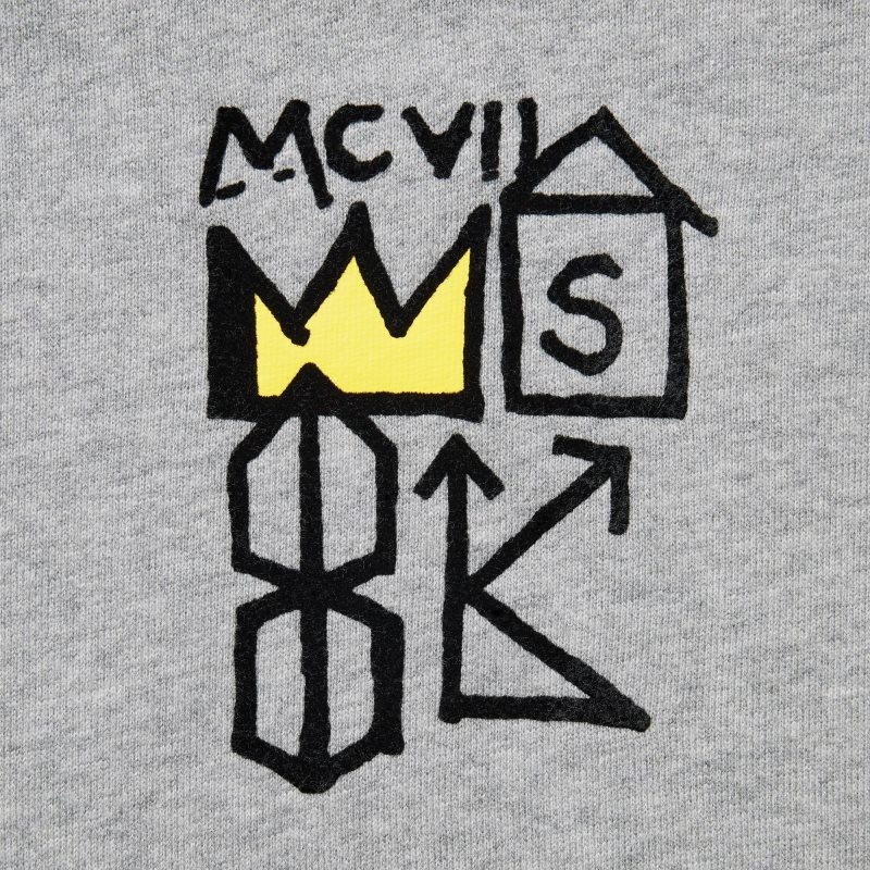 Men Uniqlo Ut Archive Long Sleeve Sweat Jean-michel Basquiat Hoodie Grey | 46546