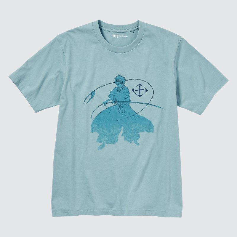 Men Uniqlo Ut Archive Ut Bleach Short-sleeve Graphic T Shirts Blue | 1424170