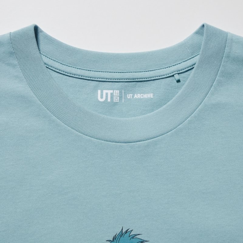 Men Uniqlo Ut Archive Ut Bleach Short-sleeve Graphic T Shirts Blue | 1424170