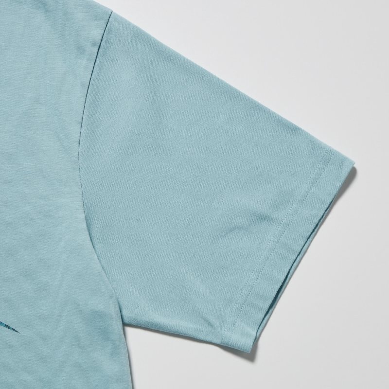 Men Uniqlo Ut Archive Ut Bleach Short-sleeve Graphic T Shirts Blue | 1424170