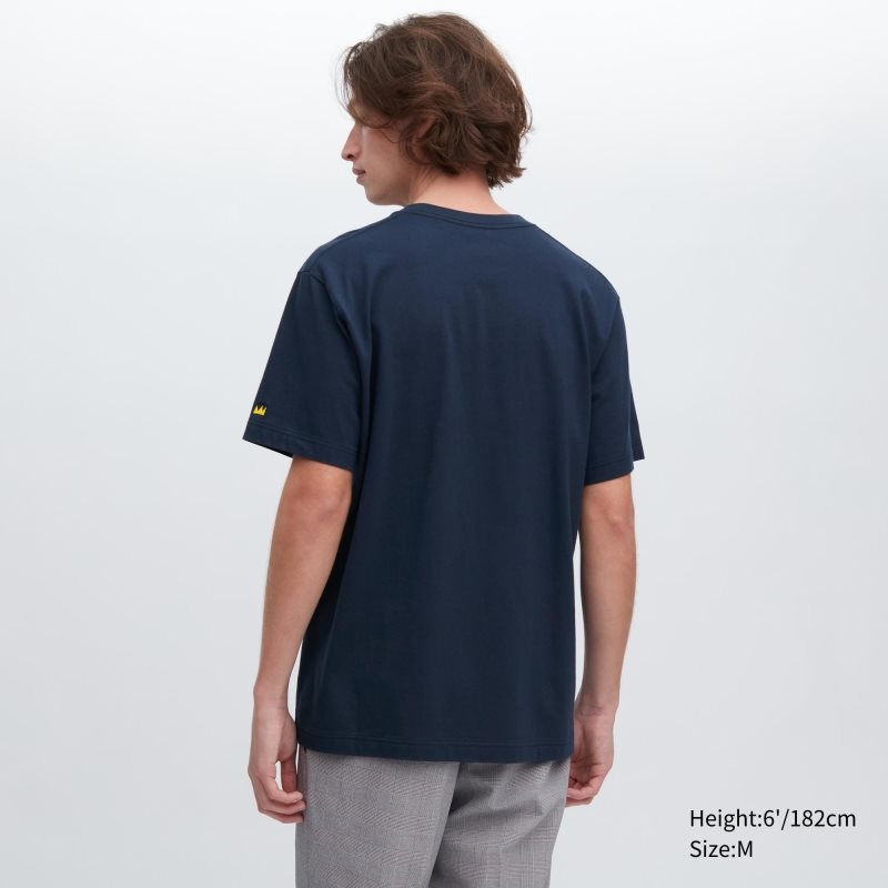 Men Uniqlo Ut Archive Ut Short Sleeve Graphic Jean-michel Basquiat T Shirts Navy | 6105423