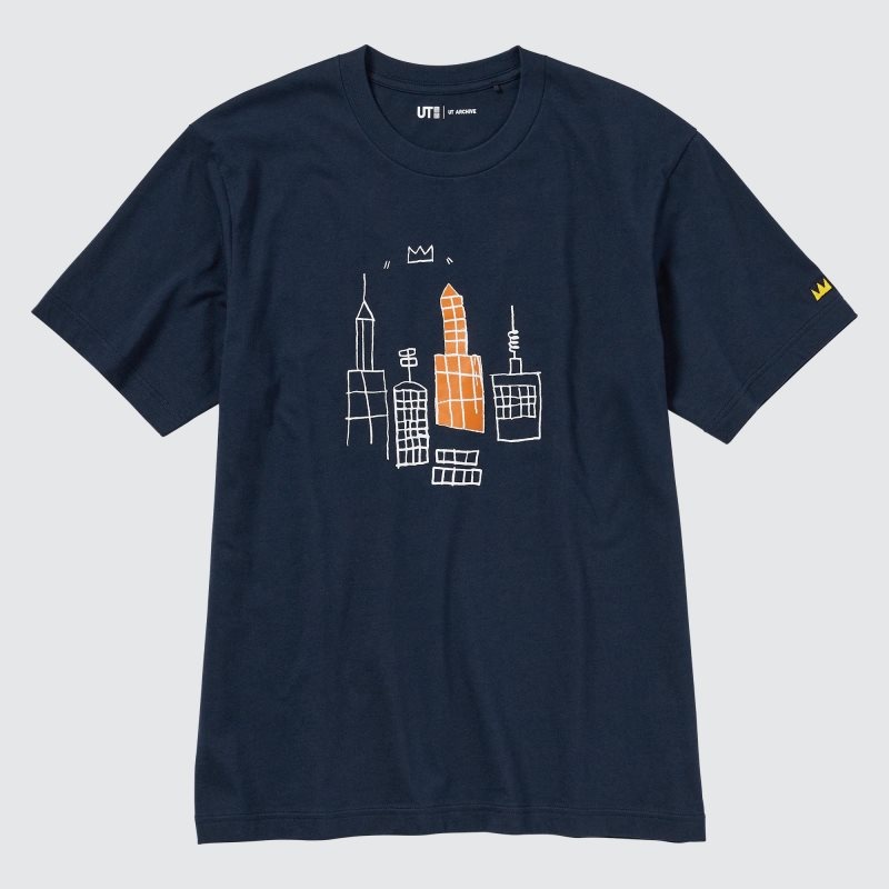 Men Uniqlo Ut Archive Ut Short Sleeve Graphic Jean-michel Basquiat T Shirts Navy | 6105423