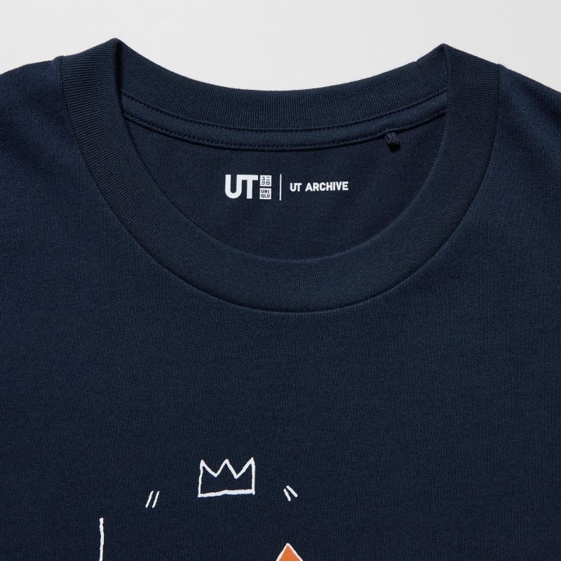 Men Uniqlo Ut Archive Ut Short Sleeve Graphic Jean-michel Basquiat T Shirts Navy | 6105423