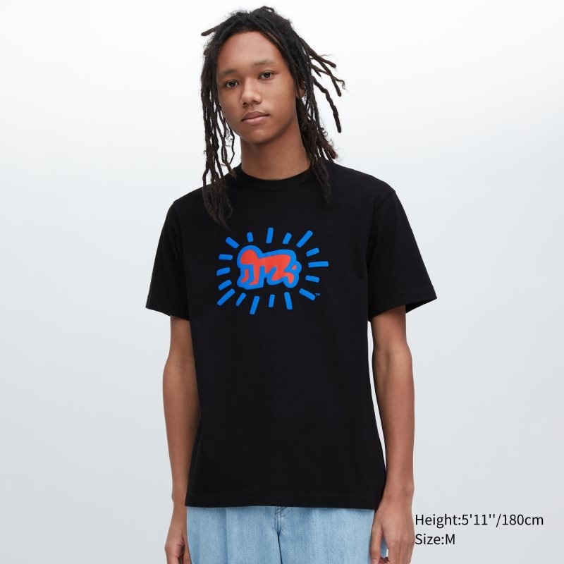 Men Uniqlo Ut Archive Ut Short Sleeve Graphic Keith Haring T Shirts Black | 7273603