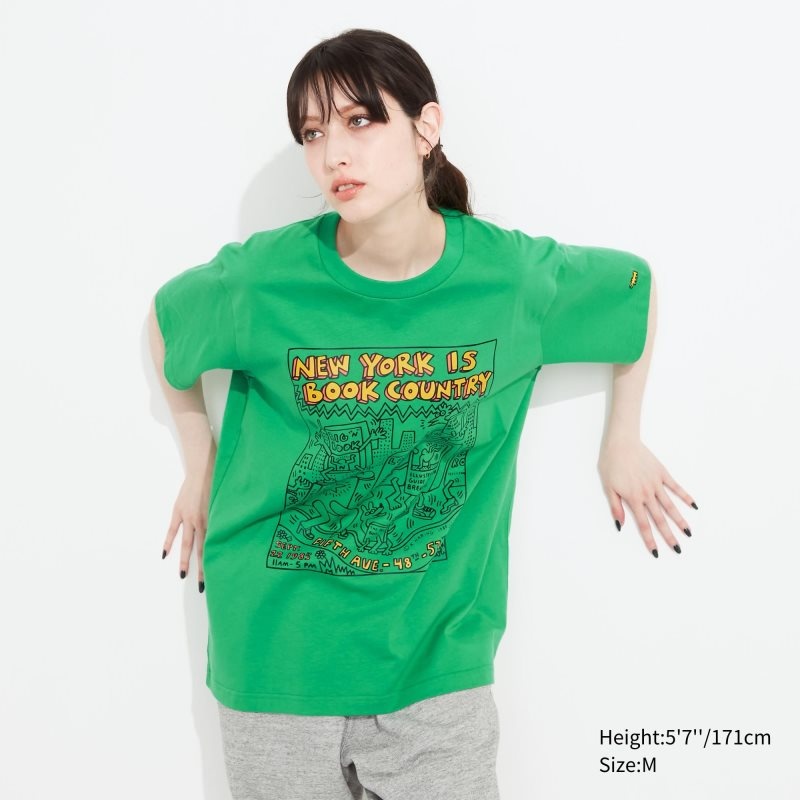 Men Uniqlo Ut Archive Ut Short Sleeve Graphic Keith Haring T Shirts Green | 2825576