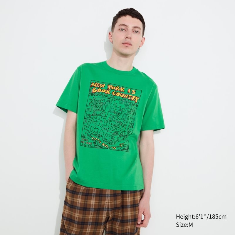 Men Uniqlo Ut Archive Ut Short Sleeve Graphic Keith Haring T Shirts Green | 2825576