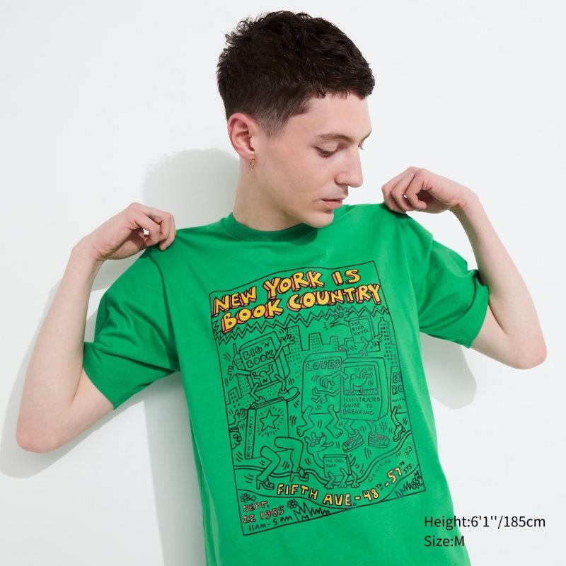 Men Uniqlo Ut Archive Ut Short Sleeve Graphic Keith Haring T Shirts Green | 2825576