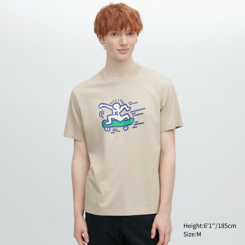 Men Uniqlo Ut Archive Ut Short Sleeve Graphic Keith Haring T Shirts Beige | 5407666