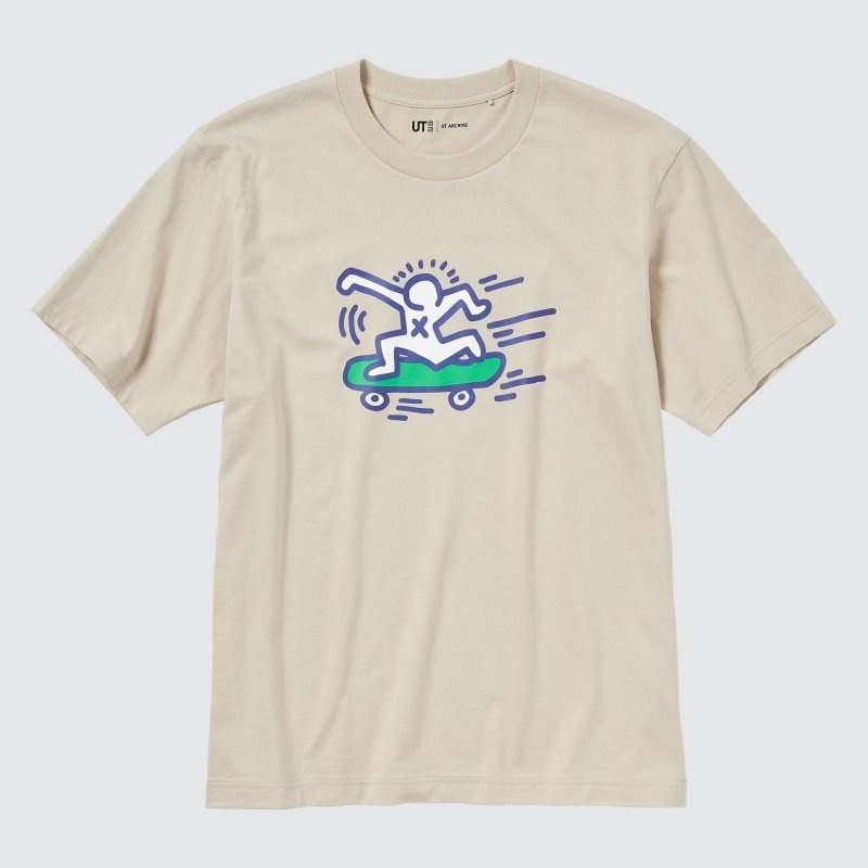 Men Uniqlo Ut Archive Ut Short Sleeve Graphic Keith Haring T Shirts Beige | 5407666