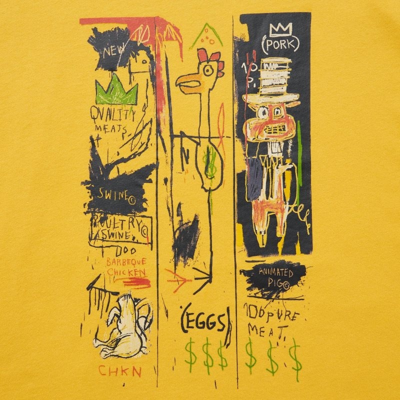 Men Uniqlo Ut Archive Ut Short Sleeve Graphic Jean-michel Basquiat T Shirts Yellow | 6449958