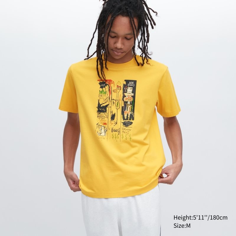 Men Uniqlo Ut Archive Ut Short Sleeve Graphic Jean-michel Basquiat T Shirts Yellow | 6449958