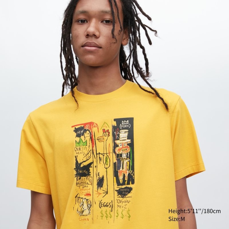 Men Uniqlo Ut Archive Ut Short Sleeve Graphic Jean-michel Basquiat T Shirts Yellow | 6449958