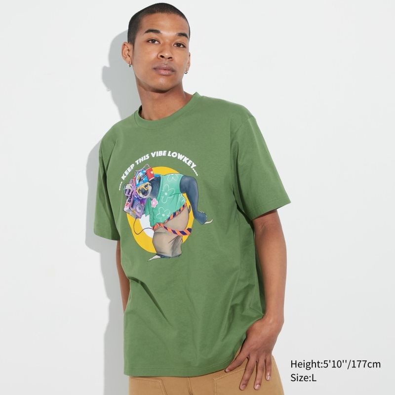 Men Uniqlo Utgp2023: Magic For All Ut Short-sleeve Graphic Psychkennedy T Shirts Green | 5902821