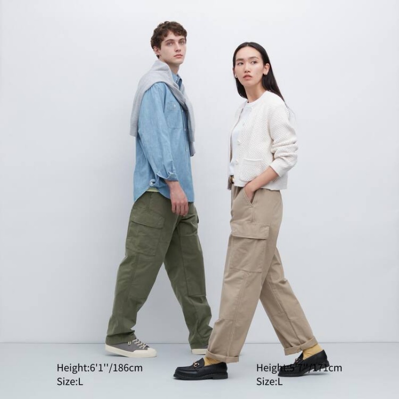 Men Uniqlo Utility Cargo Pants Beige | 6432796