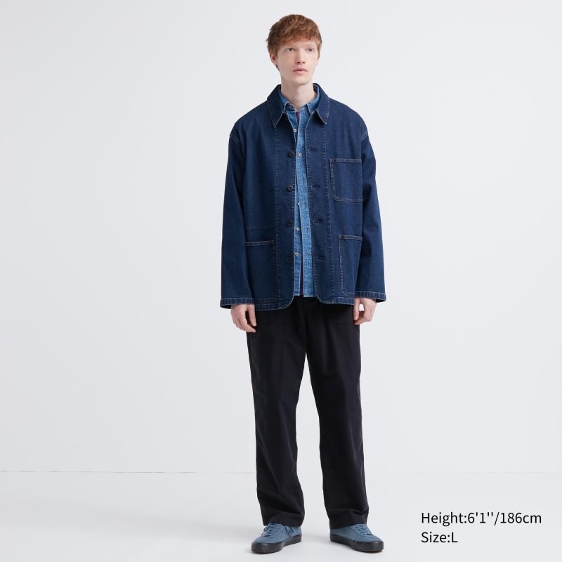 Men Uniqlo Utility Denim Jackets White | 71699