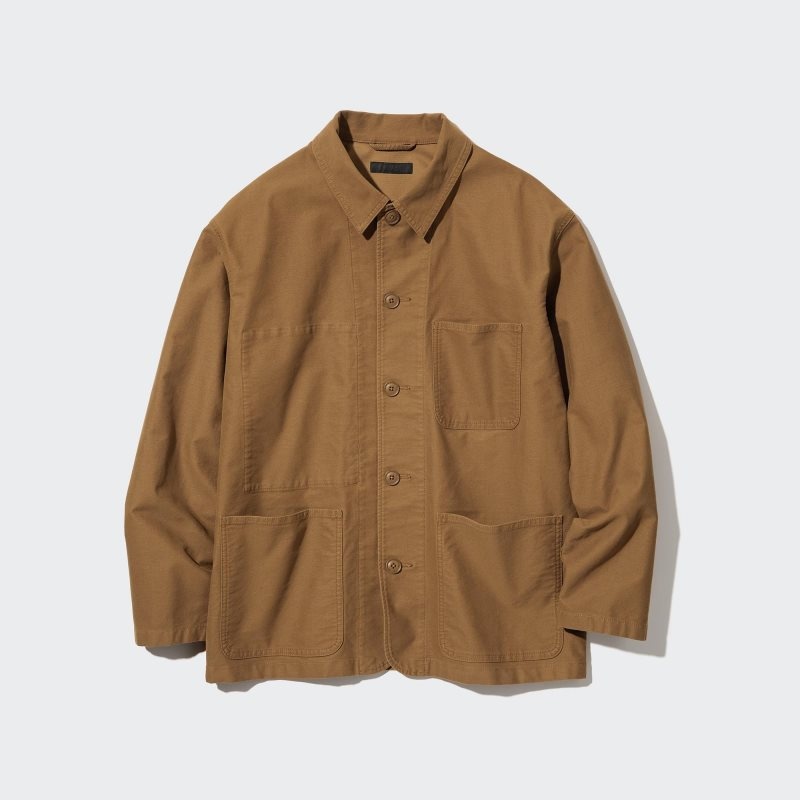 Men Uniqlo Utility Jackets Brown | 3145503