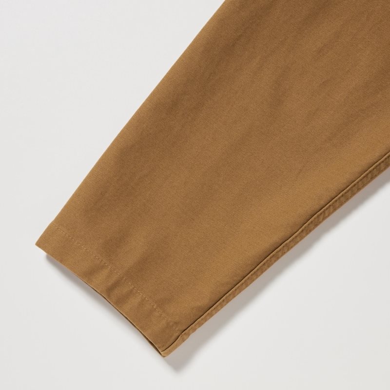 Men Uniqlo Utility Jackets Brown | 3145503