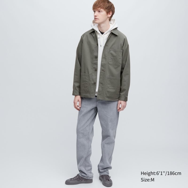 Men Uniqlo Utility Jackets Brown | 8034074