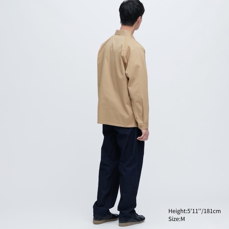 Men Uniqlo Utility Jackets Brown | 8034074