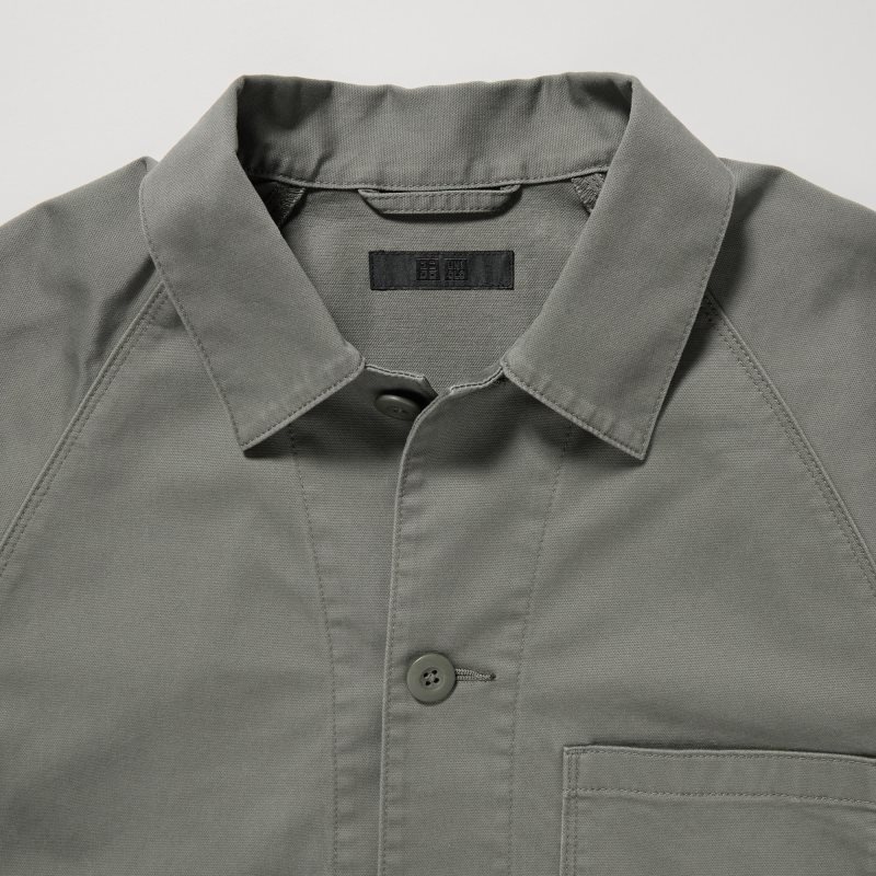 Men Uniqlo Utility Jackets Brown | 8034074