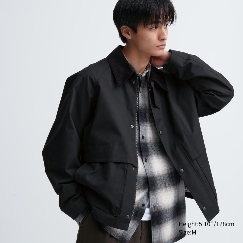 Men Uniqlo Utility Short Jackets Black | 3096222