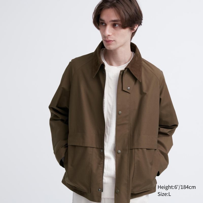 Men Uniqlo Utility Short Jackets Brown | 959053