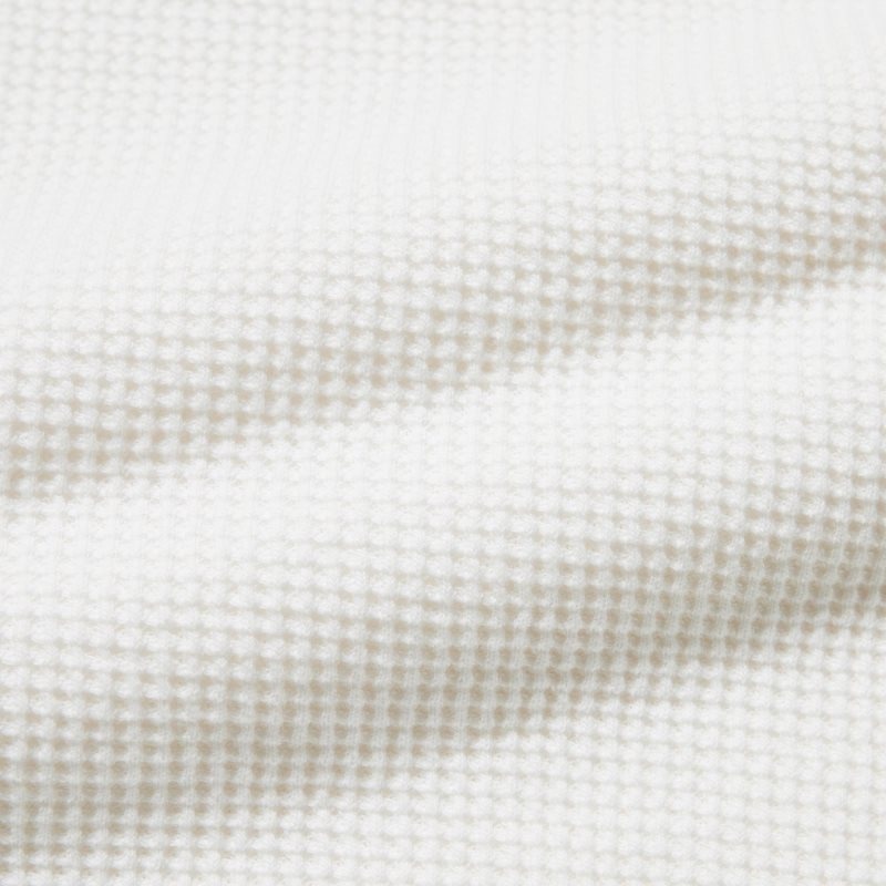 Men Uniqlo Waffle Long-sleeve Henley T Shirts White | 7037596