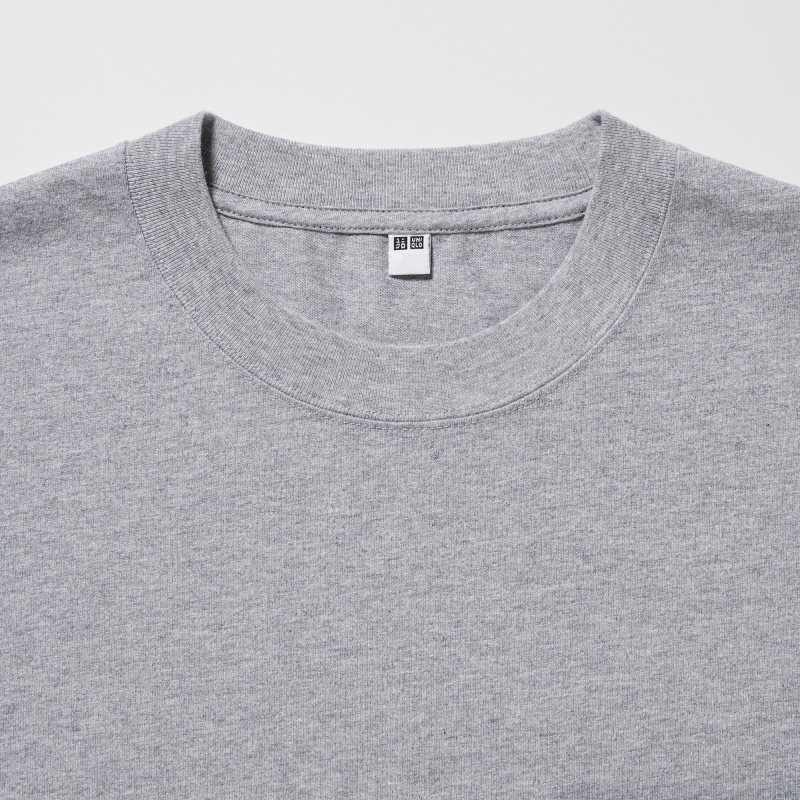 Men Uniqlo Washed Cotton Crew Neck Long-sleeve T Shirts Grey | 5708686