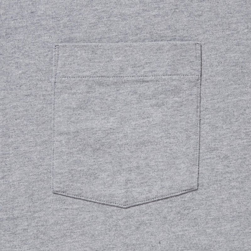Men Uniqlo Washed Cotton Crew Neck Long-sleeve T Shirts Grey | 5708686