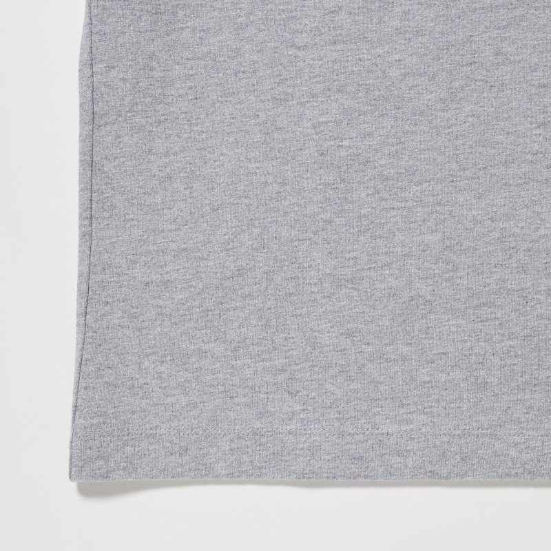 Men Uniqlo Washed Cotton Crew Neck Long-sleeve T Shirts Grey | 5708686