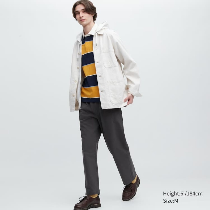 Men Uniqlo Washed Jersey Ankle Pants Grey | 2328466