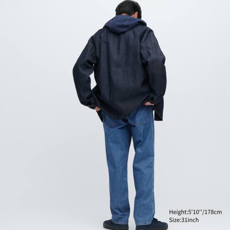 Men Uniqlo Wide Leg Jeans Blue | 1737175