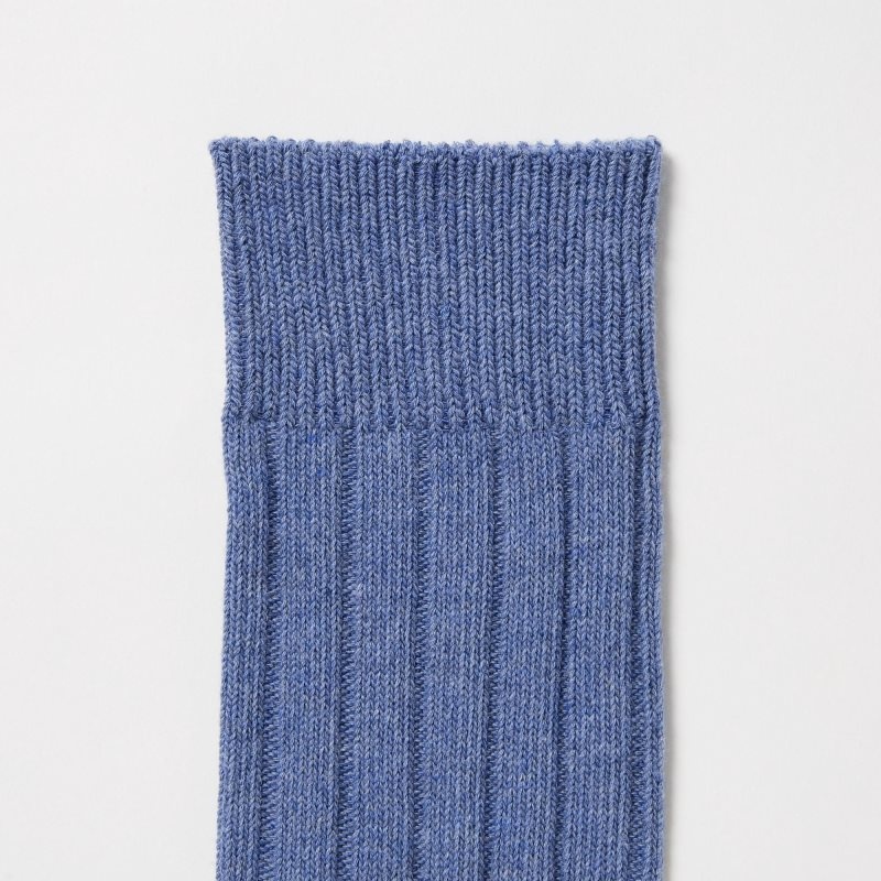 Men Uniqlo Wide-ribbed Socks Blue | 3820347