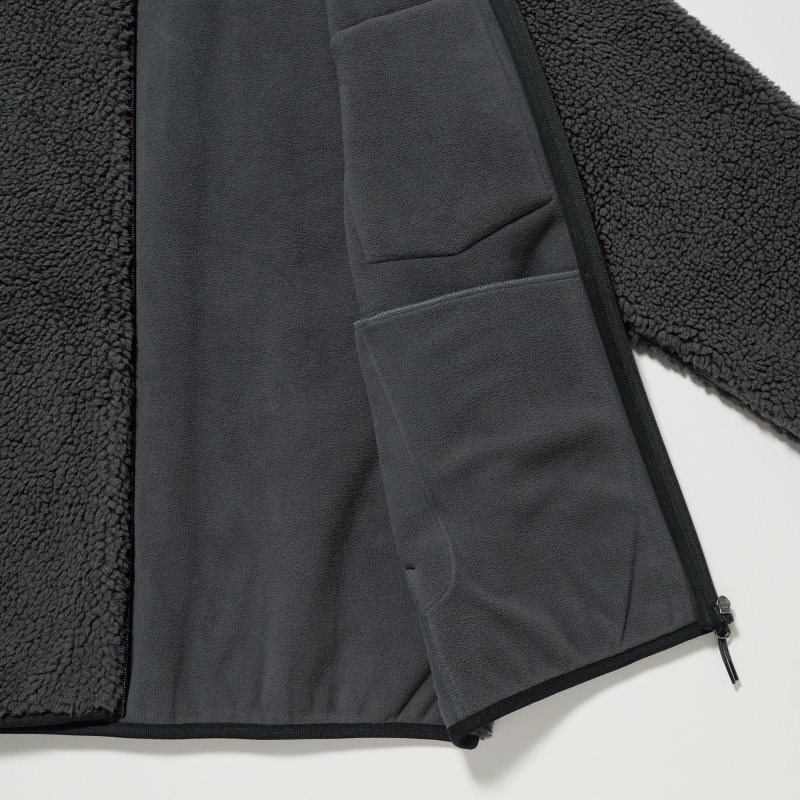 Men Uniqlo Windproof Outer Fleece Jackets Grey | 67959