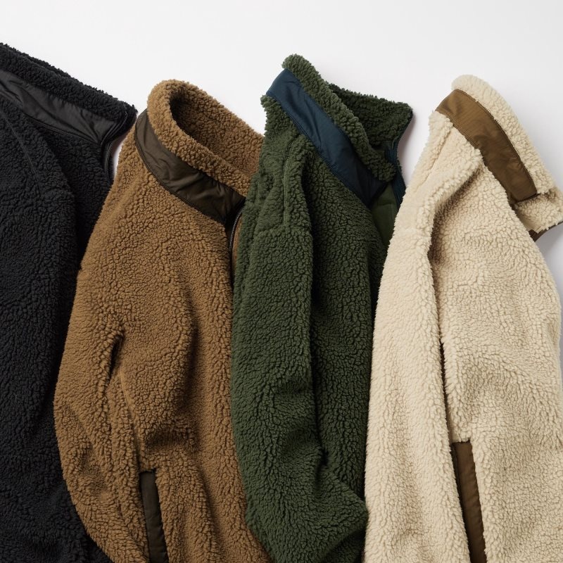 Men Uniqlo Windproof Outer Fleece Jackets Brown | 5194696