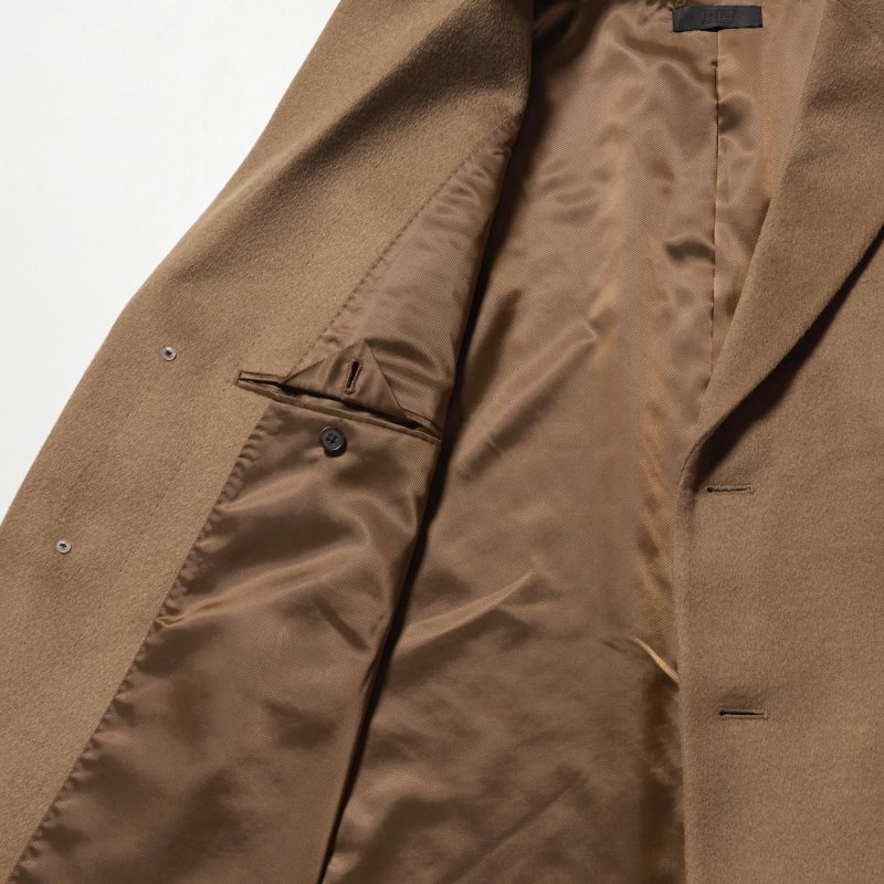 Men Uniqlo Wool Cashmere Chesterfield Coats Brown | 1809599