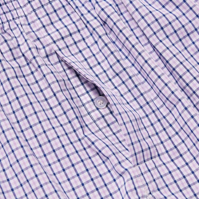 Men Uniqlo Woven Checked Boxer Underwear Purple | 795249