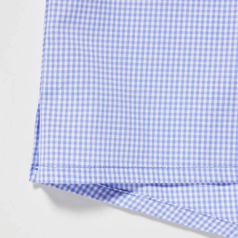 Men Uniqlo Woven Checked Boxer Underwear Blue | 6433502