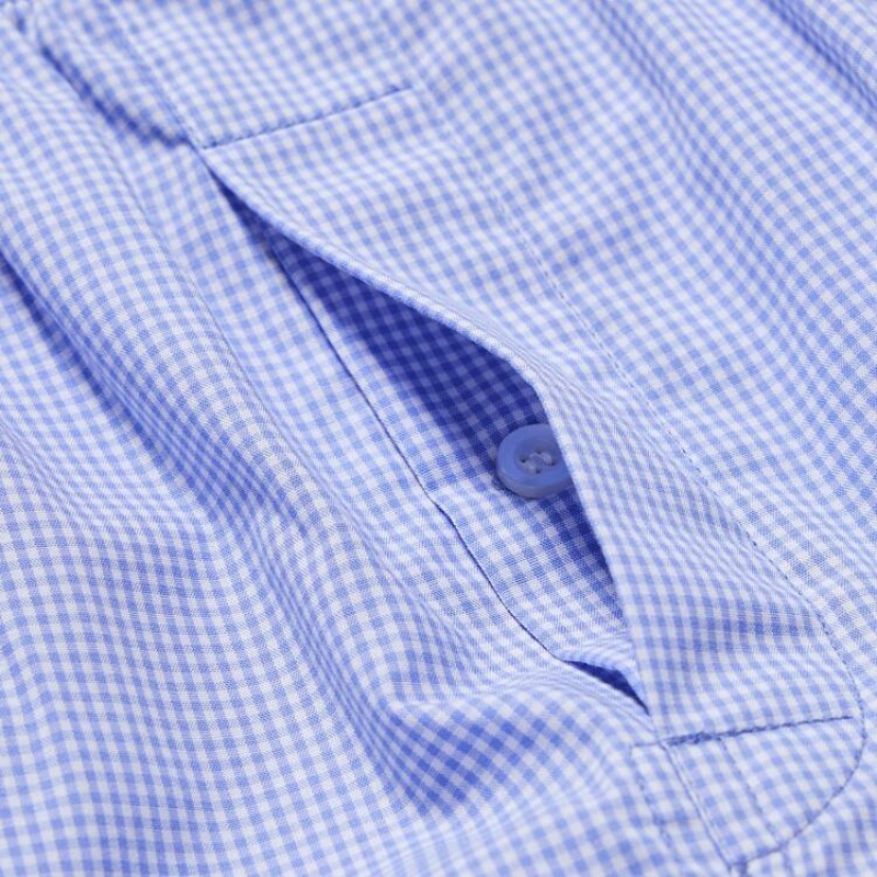 Men Uniqlo Woven Checked Boxer Underwear Blue | 6433502